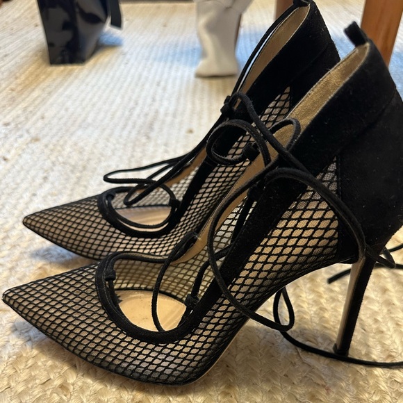 Gianvito Rossi black lace up mesh shoes. Size 39.5 or 8.5 - Picture 3 of 5